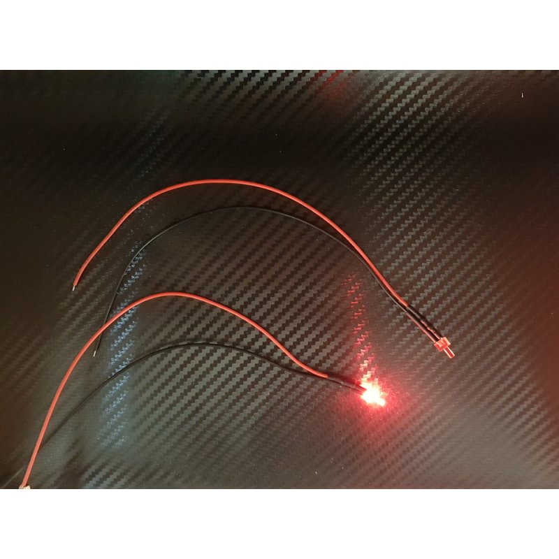 1 Stück LED 2 mm ROT 4,8 - 12 Volt fertig verlötet Beleucht