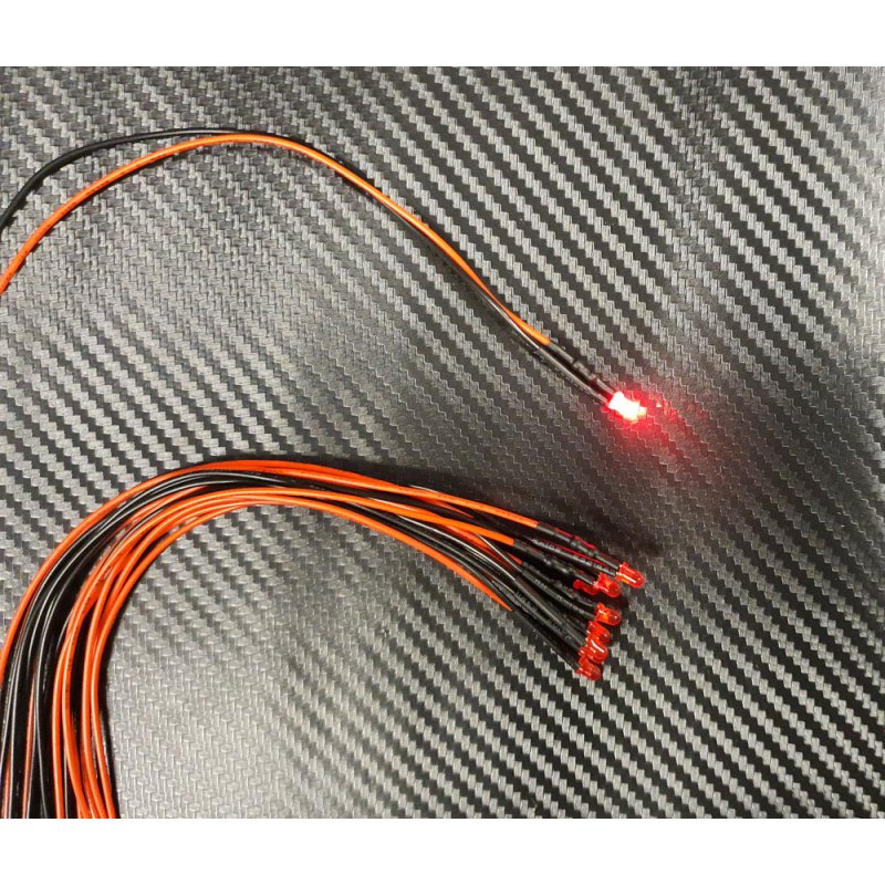 LED 3 mm ROT FLICKER 6-12 Volt fertig verlötet Modell-Beleuchtung Krippe Feuer 