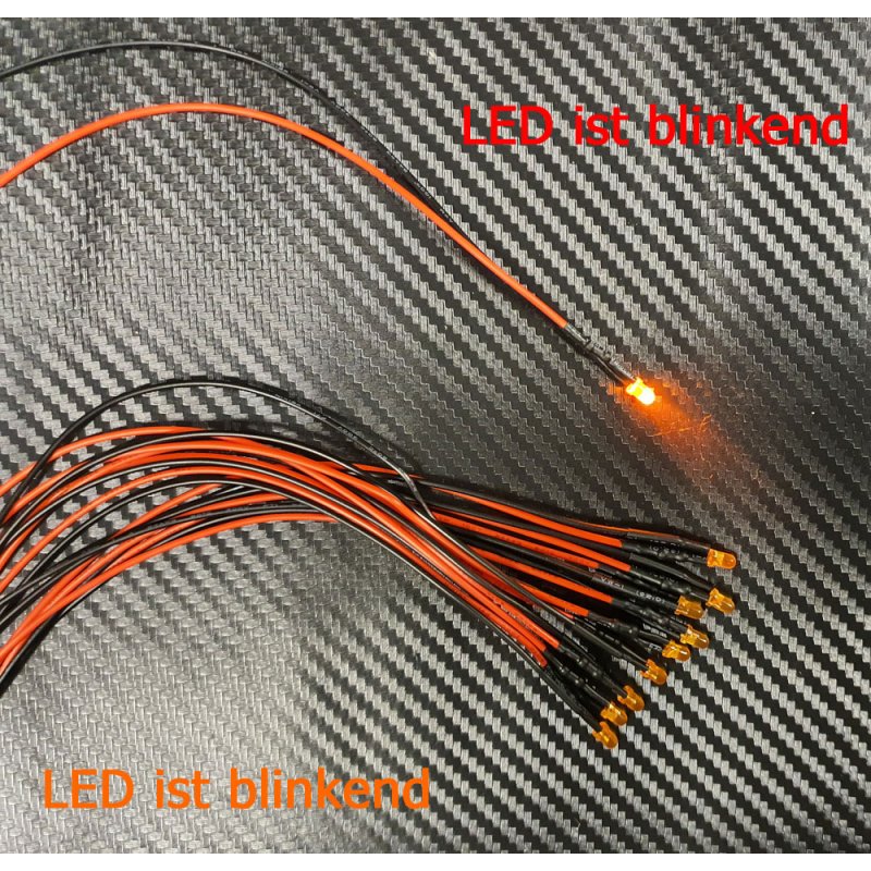 10x LED 3mm GELB gefärbt BLINKEND 6-12V Beleuchtung Auto Eisenba