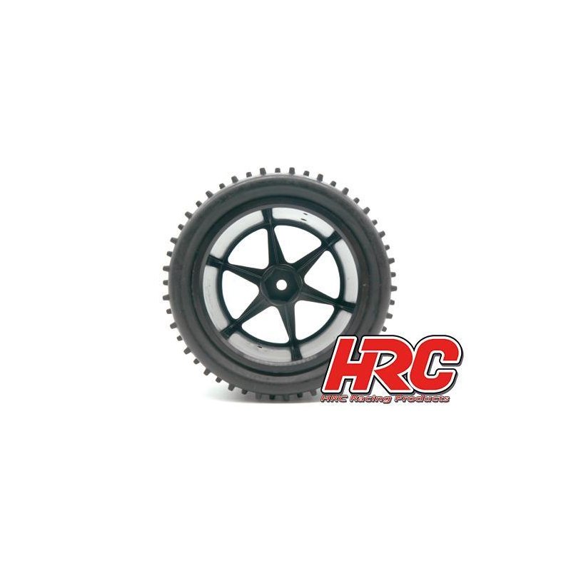 Reifen Räder Räderset Off-Road Buggy 4WD v/h schwarz Felgen 1:10 HRC61105S