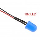 10x LED 10 mm BLAU 4,8 - 12 Volt fertig verltet...