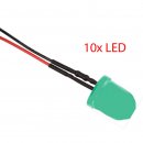 10x LED 10 mm GRN 4,8 - 12 Volt fertig verltet...