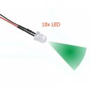 10x LED 10 mm GRN glasklar 4,8 - 12 Volt fertig verltet...