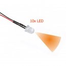 10x LED 10 mm ORANGE glasklar 4,8 - 12 Volt fertig...