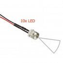 10x LED 5mm WEISS FLAT TOP 6-12Volt fertig verltet...