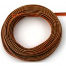 PVC-Litze 3-adrig flach braun/orange/rot 0,25 qmm, 1 Meter