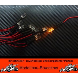 10 Stck LED 3 mm Gelb 4,8 - 12 Volt fertig verltet Beleuchtung Heli Spielzeug Auto