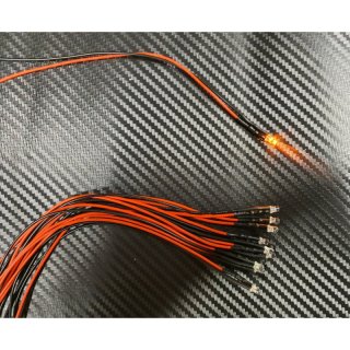 10x LED 3 mm ORANGE glasklar 6 - 12 Volt fertig verltet Modell-Beleuchtung Straenfahrzeug