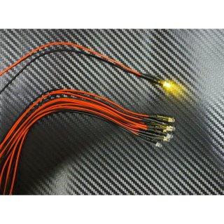 10x LED 3mm WARM-WEISS 6 - 12 Volt fertig verltet Modell-Beleuchtung Eisenbahn