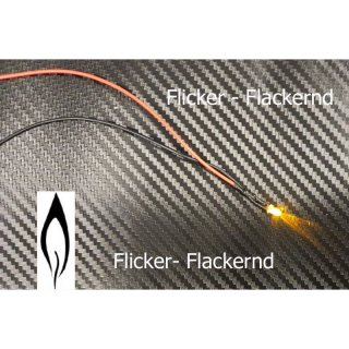 1x LED 3mm GELB FLICKER - flackenrd 6-12V Modell Beleuchtung Krippe Feuer Schild