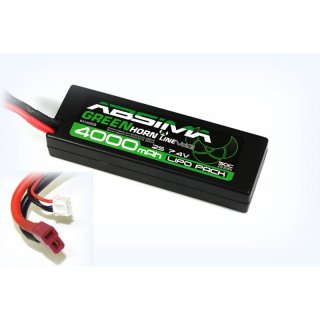 2S 7,4 Volt LiPo Akku 4000 mAh 50C T-Plug Hardcase fr RC Car Basher Brushless