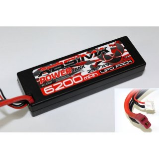2S 7,4 Volt LiPo Akku 6200 mAh 60C T-Plug Hardcase fr RC Car Basher Brushless