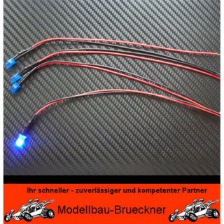 4 Stck LED 5 mm BLAU 4,8 - 12 Volt fertig verltet Beleuchtung FG Boot Flugzeug Heli