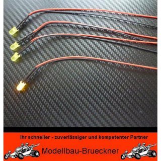 4 Stck LED 5 mm GELB 4,8 - 12 Volt fertig verltet Beleuchtung FG Boot Flugzeug Heli