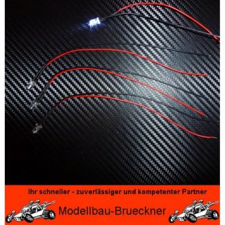 4 Stck LED 5 mm wei 6 Volt fertig verltet Beleuchtung fr Ihr RC-CAR FG Carson HPI Hurrax 