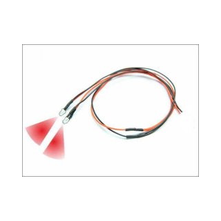 LED 3mm -  dauer-leuchtend - Rot - glasklar - ohne Stecker