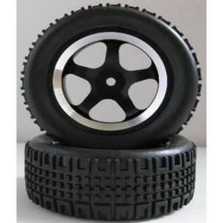 ALU - Offroad Rder 1:10 schwarz/silber 76 mm x 30 mm 12mm Innensechskant Buggy Pickup