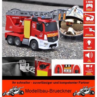 Feuerwehr Fahrezeug Leiterwagen mit Spritze Licht Sound Lastwagen Mercedes T2M T705
