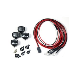 Scheinwerfer Nebelscheinwerfer Lampen Set Eckig mit LEDs RC-Car Absima 2320052