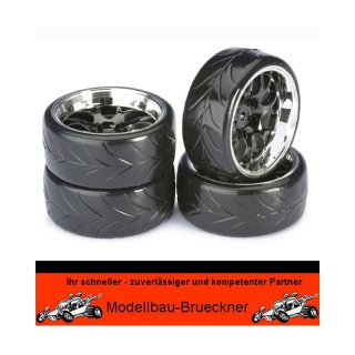 Rderset Drift LP Wabe Profil A Felgen schwarz/chrom 1:10 4 Stck 2510040