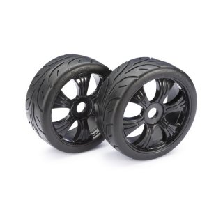 Rderset LP Buggy Street Felge schwarz RC Car On-Road 1:8 Rder Reifen 2530003