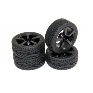 Rderset Onroad 5-Speichen / Profil Felgen schwarz RC Car Auto Rad 1:10 2510006