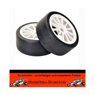 Rderset RS Racing Rally Slick Felgen wei 1:8 Rder Reifen Absima TC0809