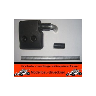 Schalldmpfer Auspuff mit Heckrohr - gerade fr Zenoah und CY Motoren