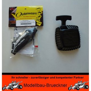 Seilzugstarter fr Zenoah CY FG V-260 Motor HPI Outerwears Filter Set - schwarz