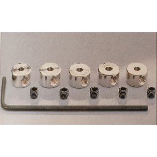 Stellringe mit Madenschraube 5 Stck fr 2 mm Stahldrhte mit Innensechskant 6-kant Schssel