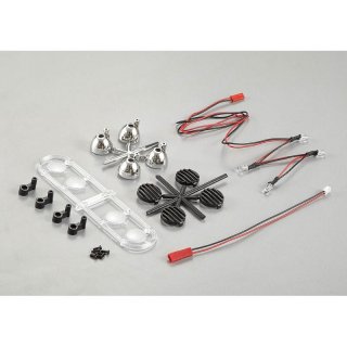 Suchscheinwerfer Set Chrome / Schwarz inkl. LED Jeep RC-Car Killerbody KB48510