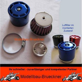 Tuning Luftfilter Set blau mit Venturi Adapter FG Carson Zenoah CY Motor