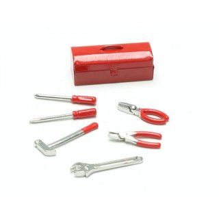 Werkzeugkiste mit Werkzeug 7-teilig aus Metall fr RC Car Crawler 1:10 C9304